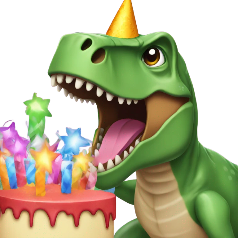 Trex in a party emoji