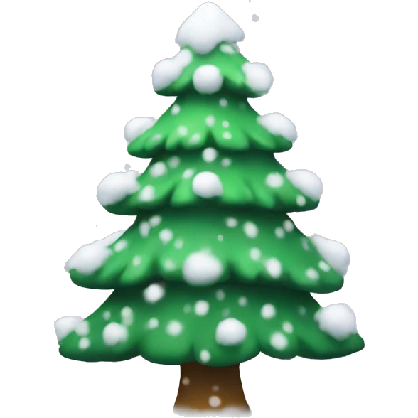 Christmas tree with snow emoji
