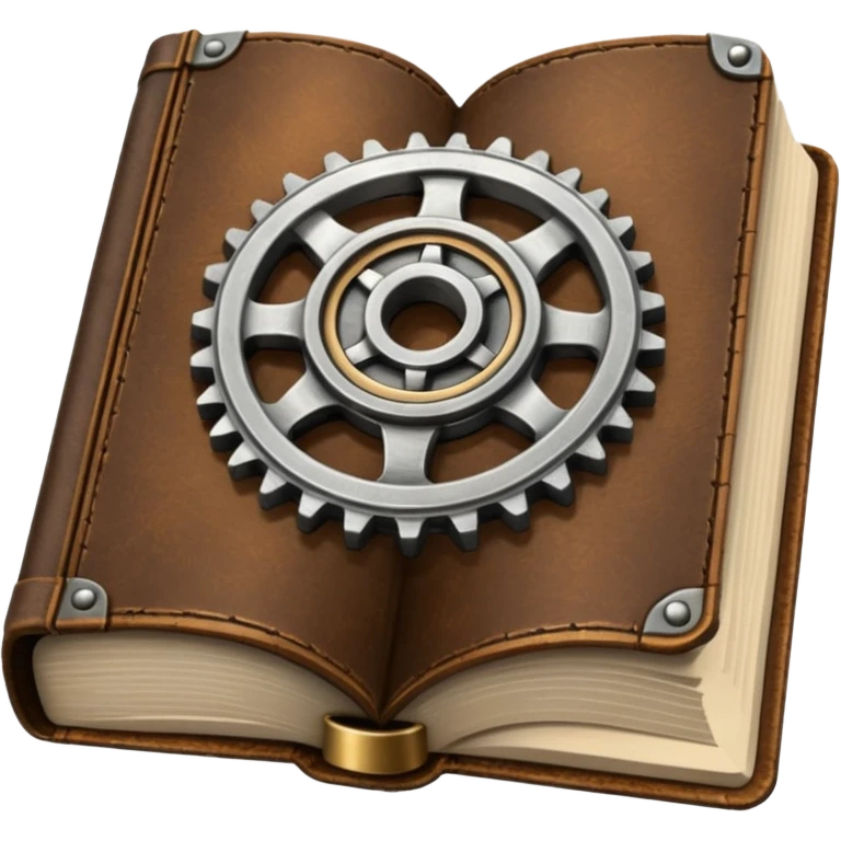 open book with a gear above it emoji
