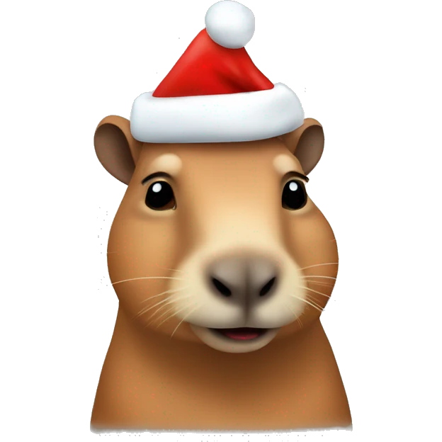 Capybara wearing Santa hat emoji