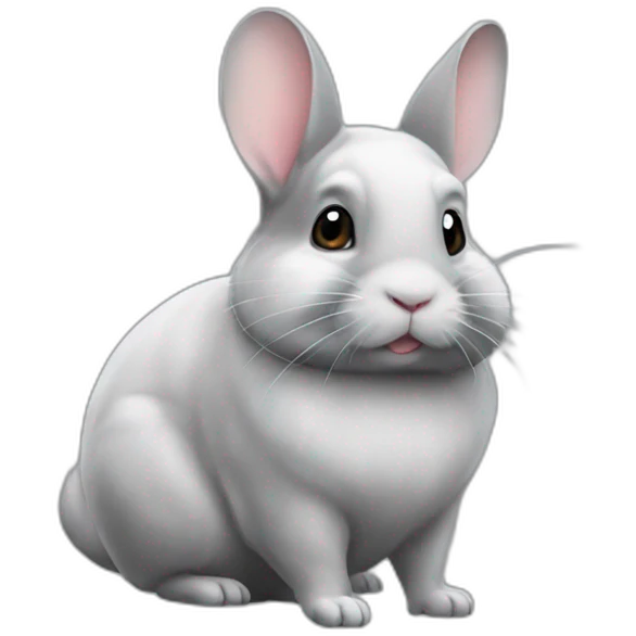 Chinchilla sur le dos d'un lapin emoji