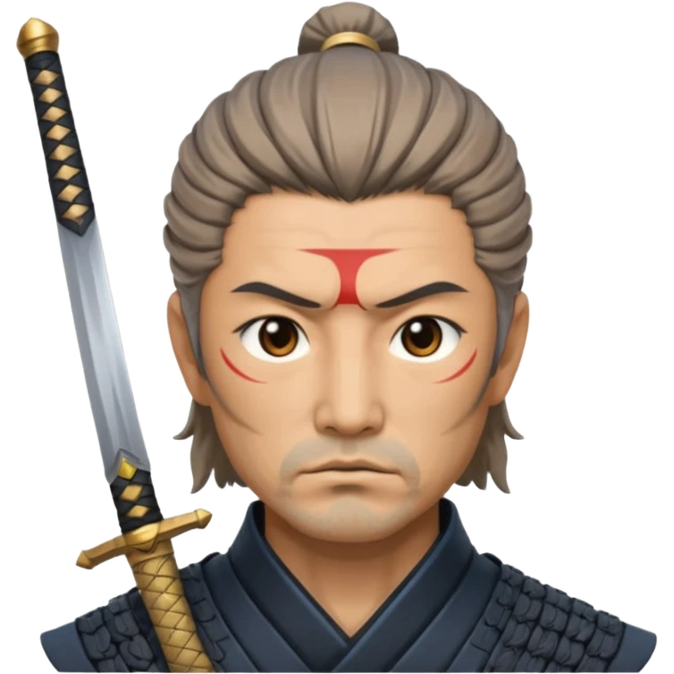 japanese sword master warrior face emoji