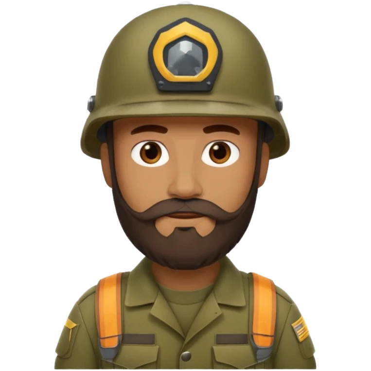 Soldier with thick brown beard and helmet.





























 emoji