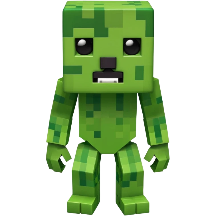 Minecraft creeper creature with sinister crooked looking and is creepy emoji