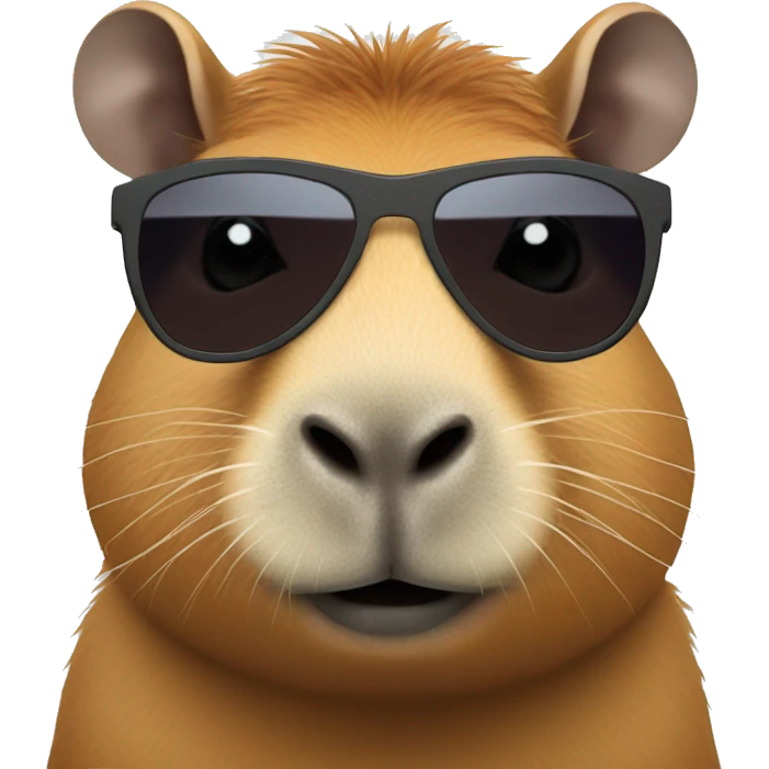 capybara facing forward close up wearing sunglasses emoji