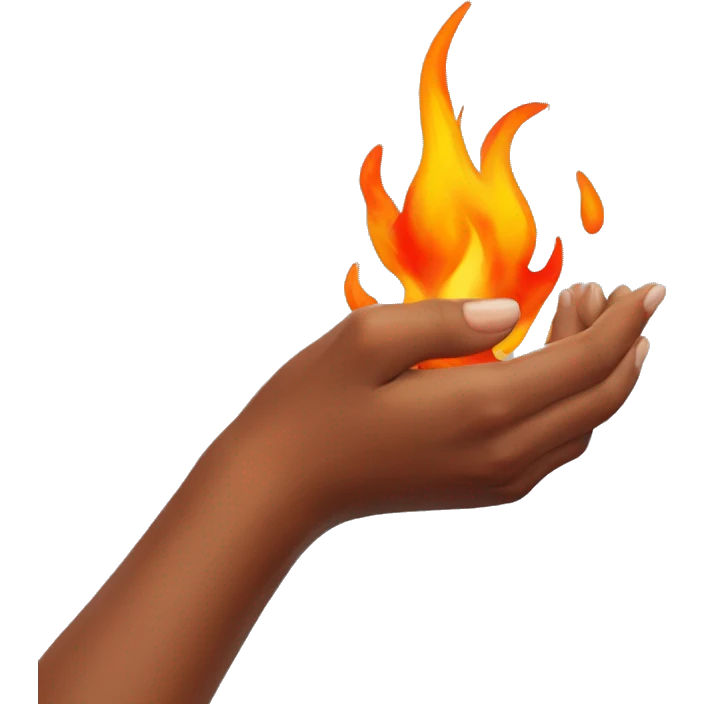 female hand wielding flame emoji