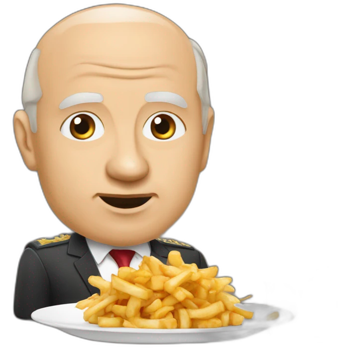 Vladimir poutine qui mange une poutine emoji