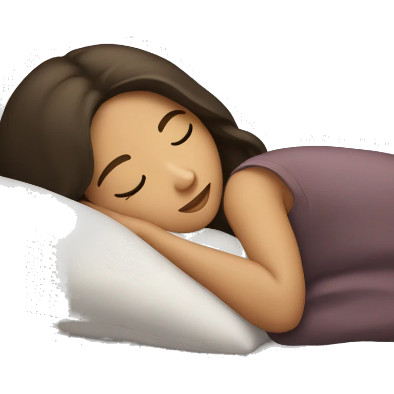 brunette girl sleeping emoji