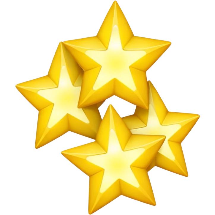 three glowing four-angled yellow stars - two big and one smaller emoji