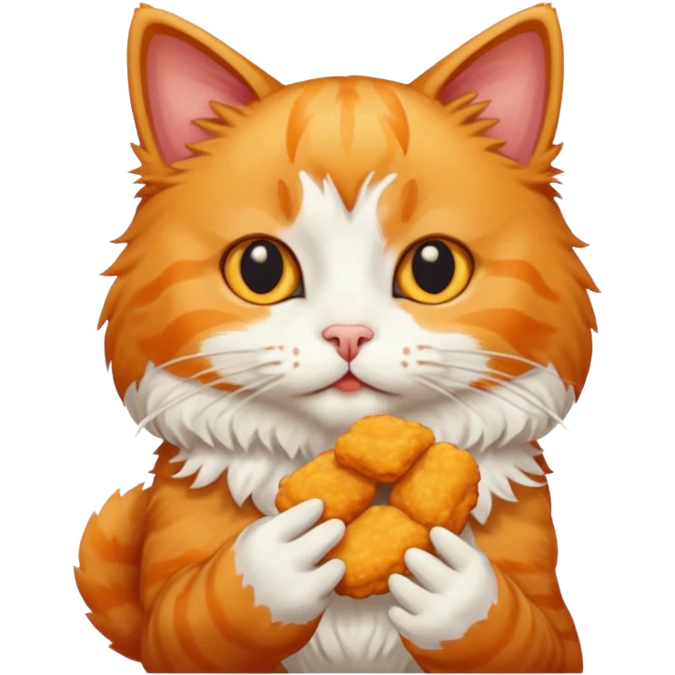 Cat eating chicken nugget emoji