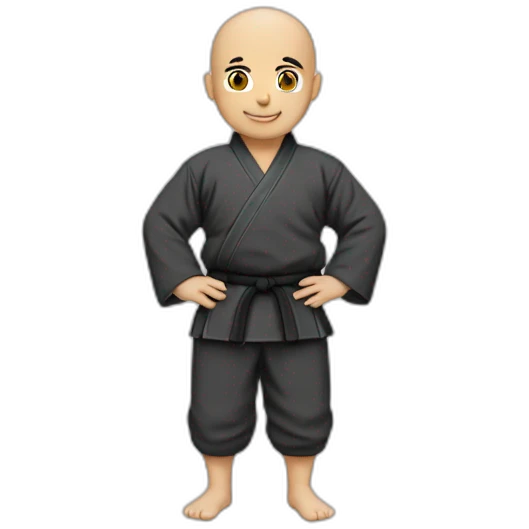 Bald Lebanese in kata and dojo suit emoji