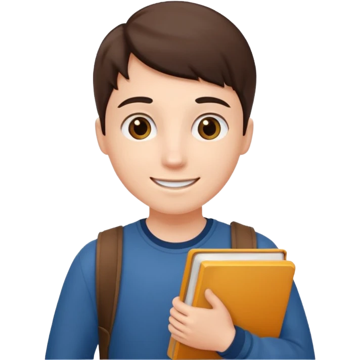 student holding a book and asking a question emoji