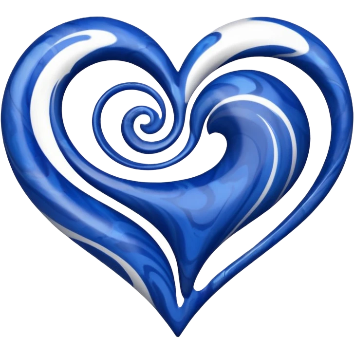 Dark blue and white mixed heart emoji