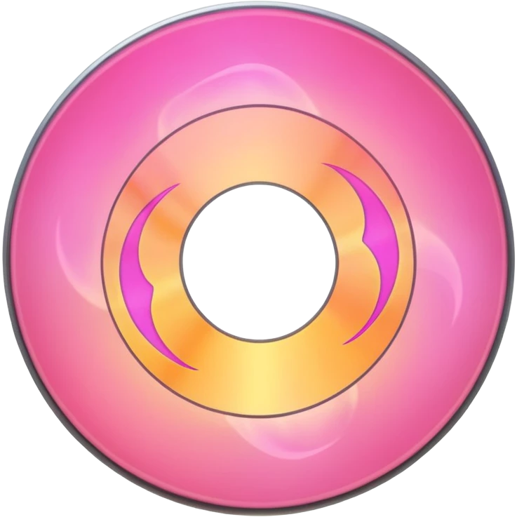 A minimalist CD disc with subtle pink flames, glowing effect, variation 2 emoji