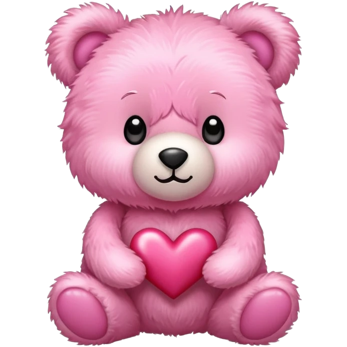pink cute teddy bear sending hearts and love emoji