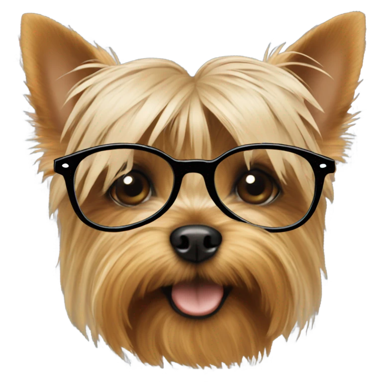 Yorkie con lentes emoji