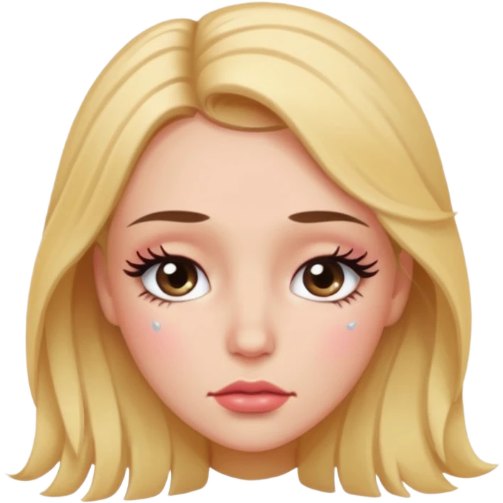 Sad flirty shy with lashes and blush watery eyes  emoji