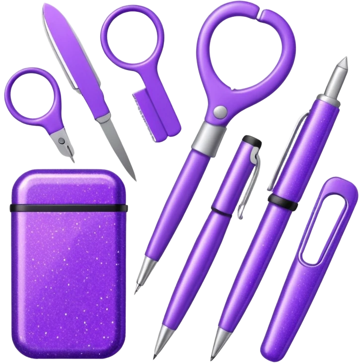 Purple Glitter office tools emoji