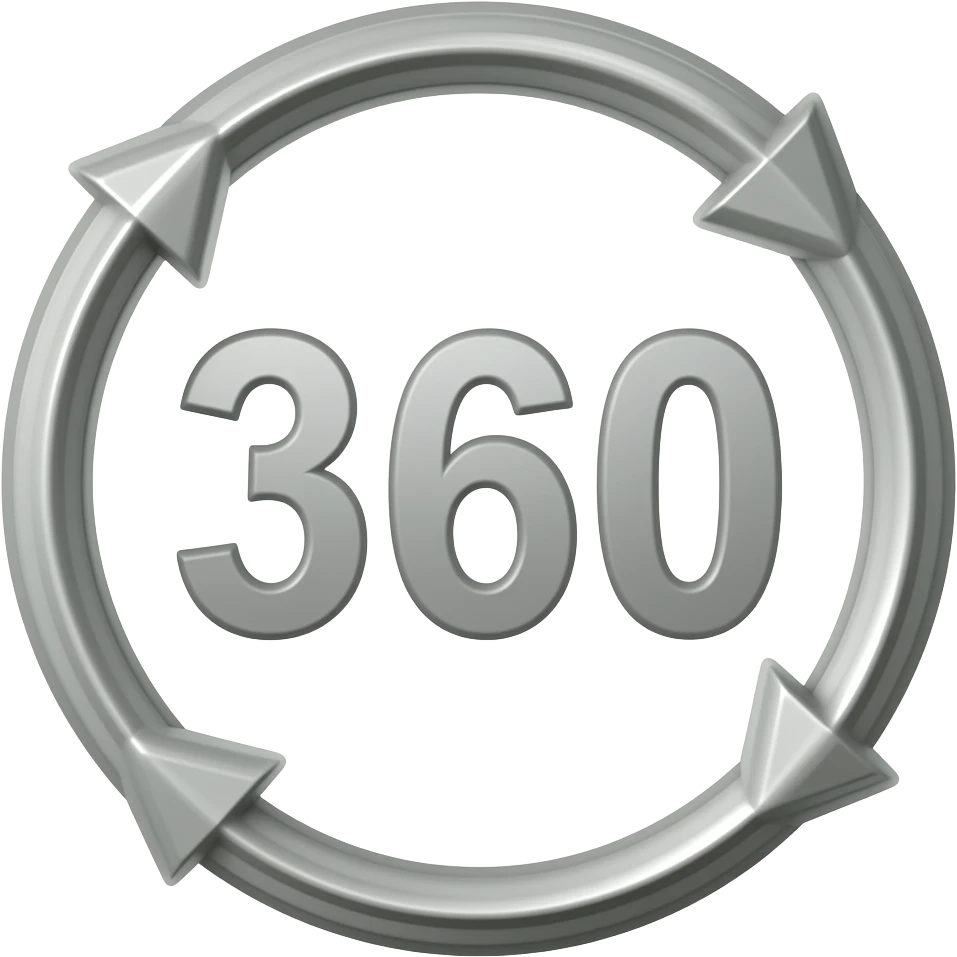 number 360 with arrows circling it emoji