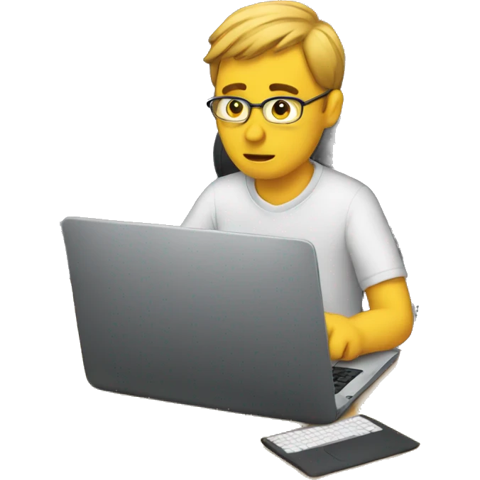 a guy who editing on laptop emoji