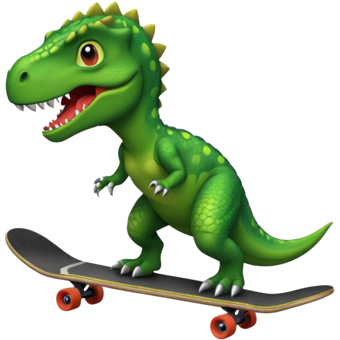 Dinosaur on a skateboard emoji