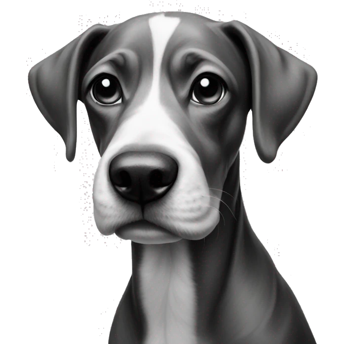 realistic dog portrait monochrome emoji