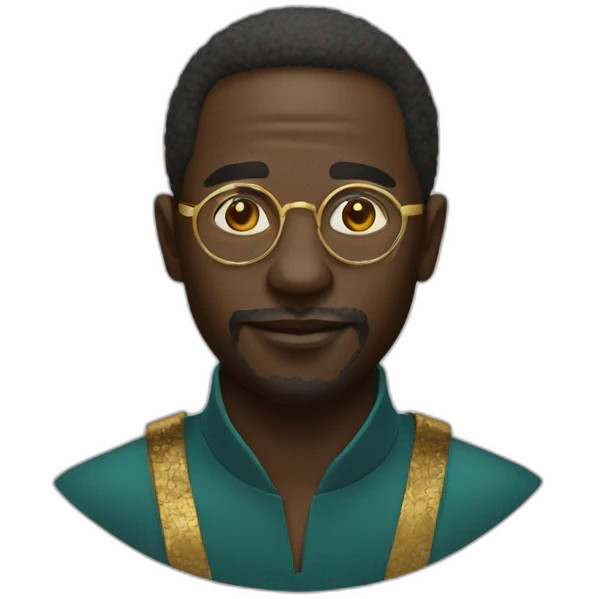 African  man in round gold glasses emoji