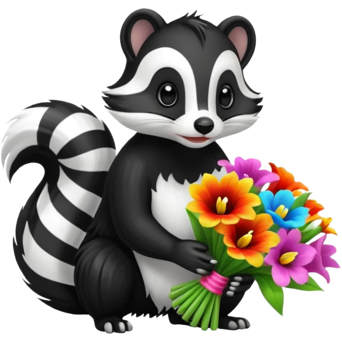 Skunk blowing glads emoji