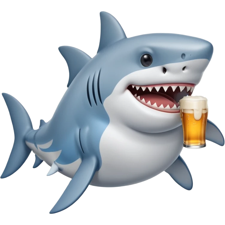 Fat shark with beer emoji