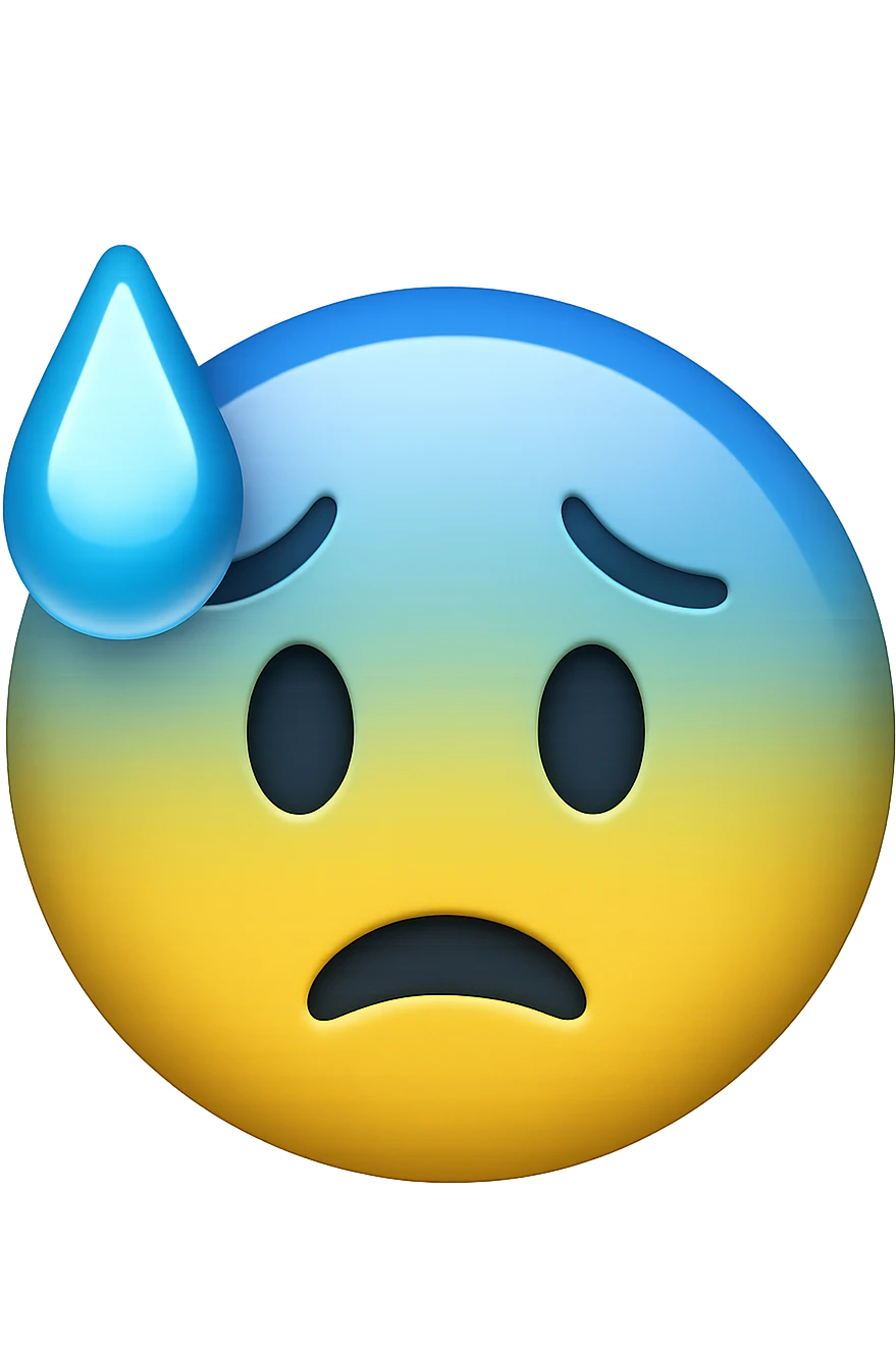 sudorazione fredda , freddo gelido emoji stile iphone emoji
