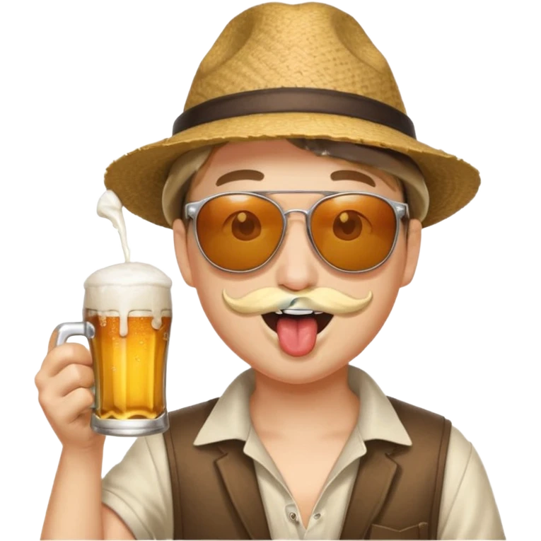 pooring beering into mouth emoji