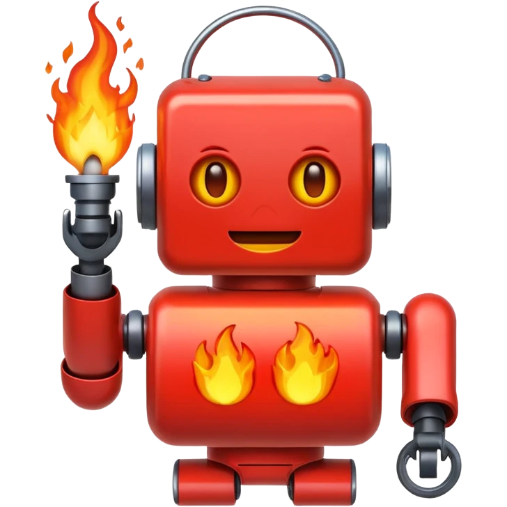 로보트 이모지+불+배터리 emoji