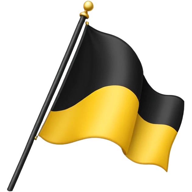 Faz uma bandeira com preto em cima e em baixo coloca amarelo mais sem o cabo de ferro que segura a bandeira, só a bandeira emoji