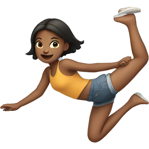 Girl doing flip emoji