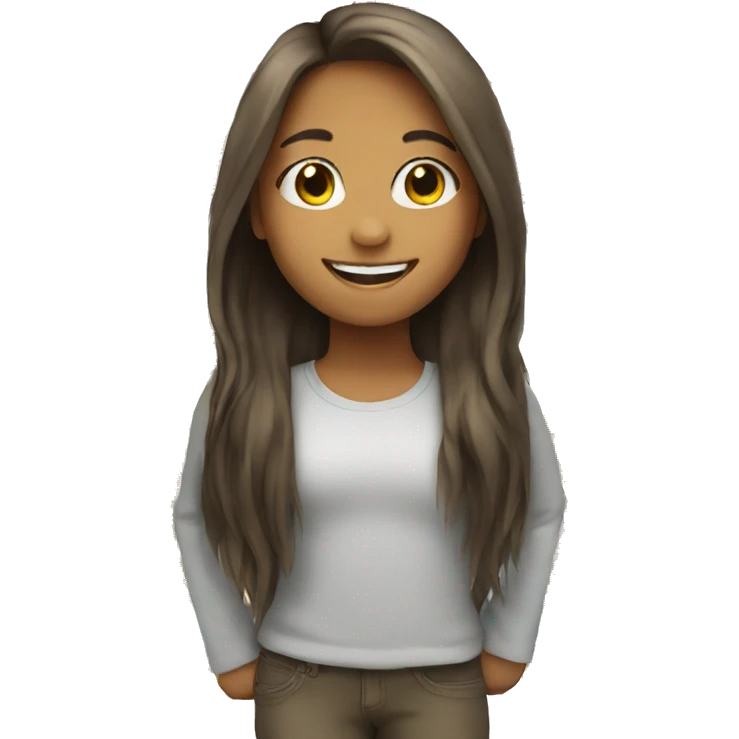 smiling girl with long hair emoji