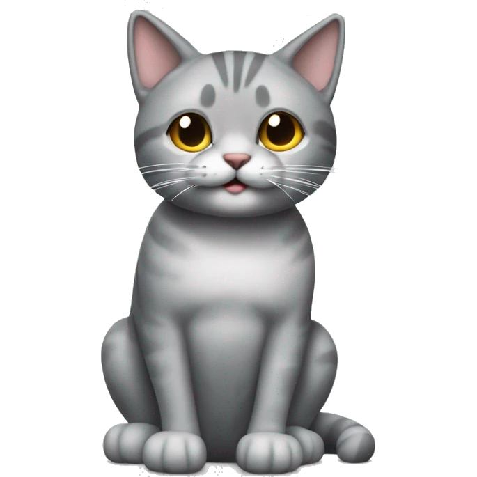 gatito banco con manchas grises sentado al lado de un mate argentio emoji