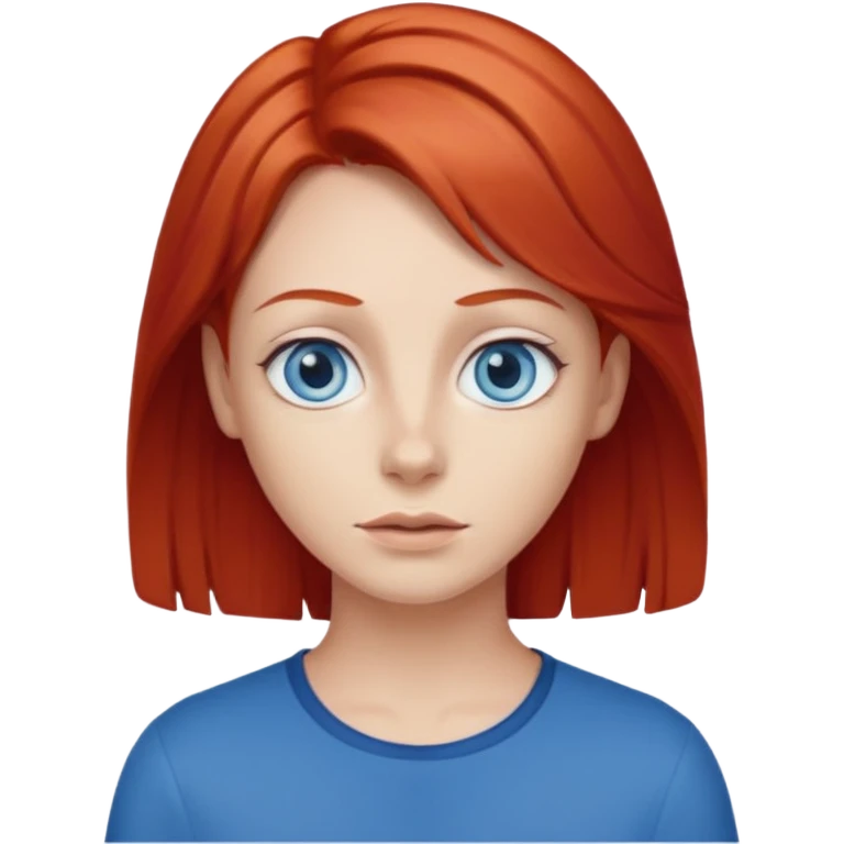 red hair big blue eyes emoji
