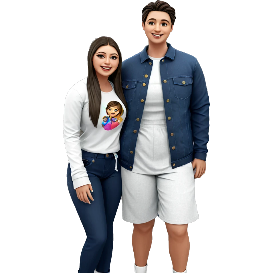 happy girl and boy outdoors emoji