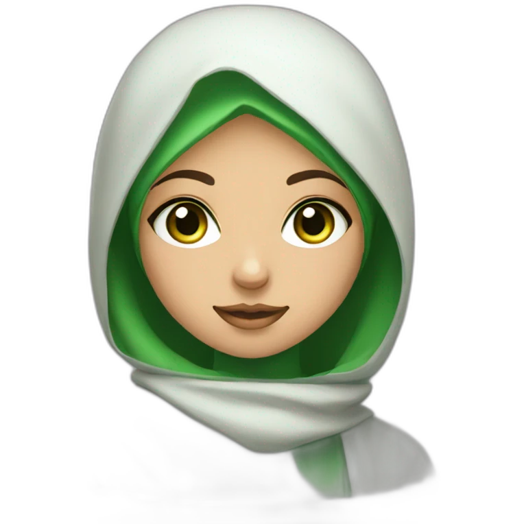 gamer girl with hijab console green eyes emoji