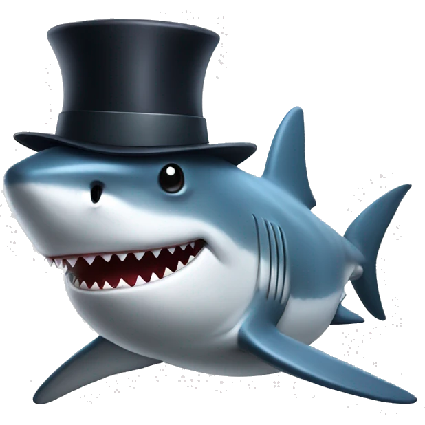 shark with tophat emoji