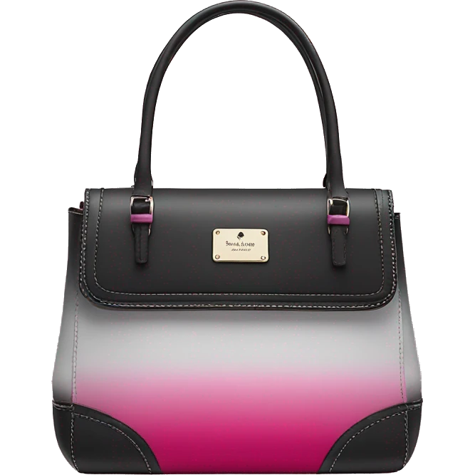 Realistic kate spade silver black and hot pink ombre satchel purse.  emoji