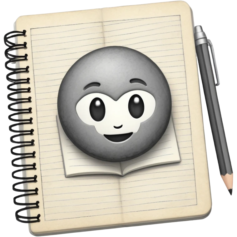 a pencil drawing in a notebook  emoji