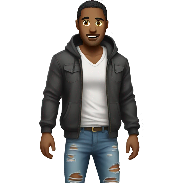 Man in ripped clothes emoji