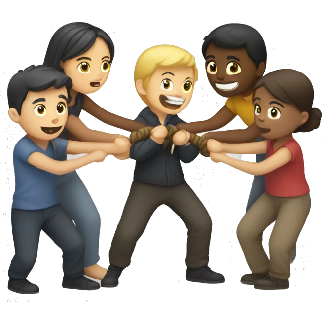 tug-of-war,  Four people emoji