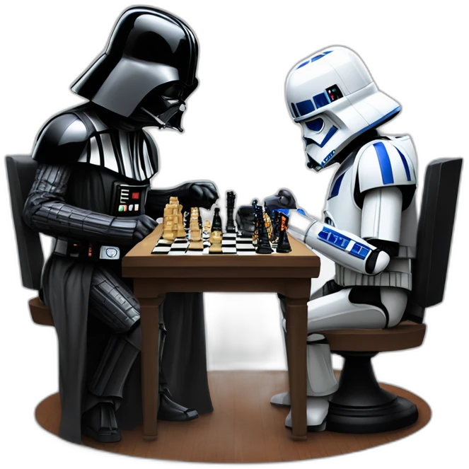R2D2 playing chess with darth vader emoji