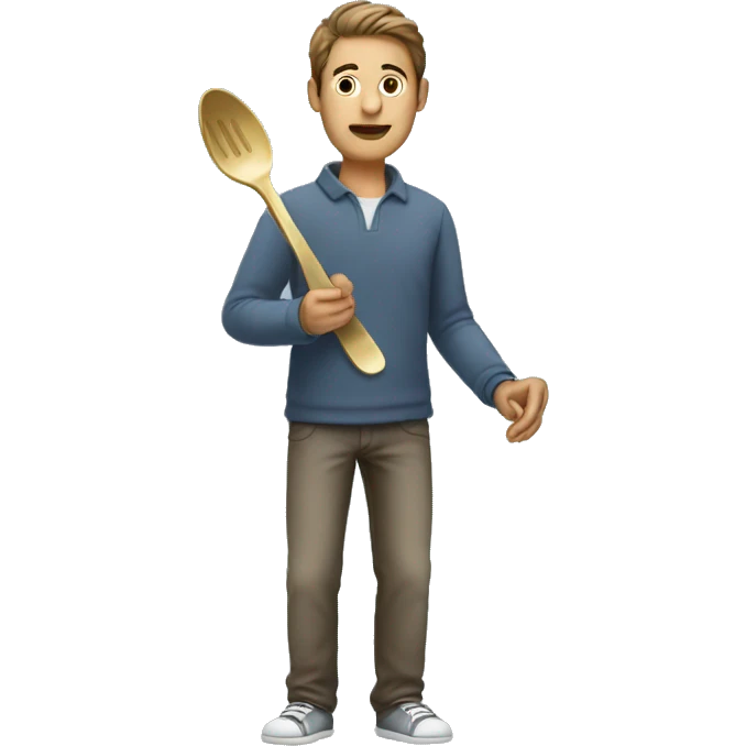 Full body male with a spoon emoji