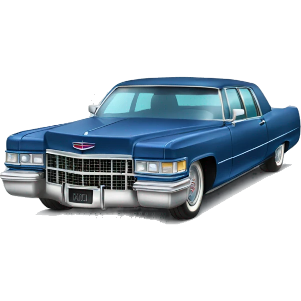 Blue Cadillac with tinted windows and rims emoji