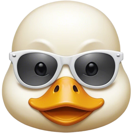 Duck wearing sunglasses as if it’s blind emoji