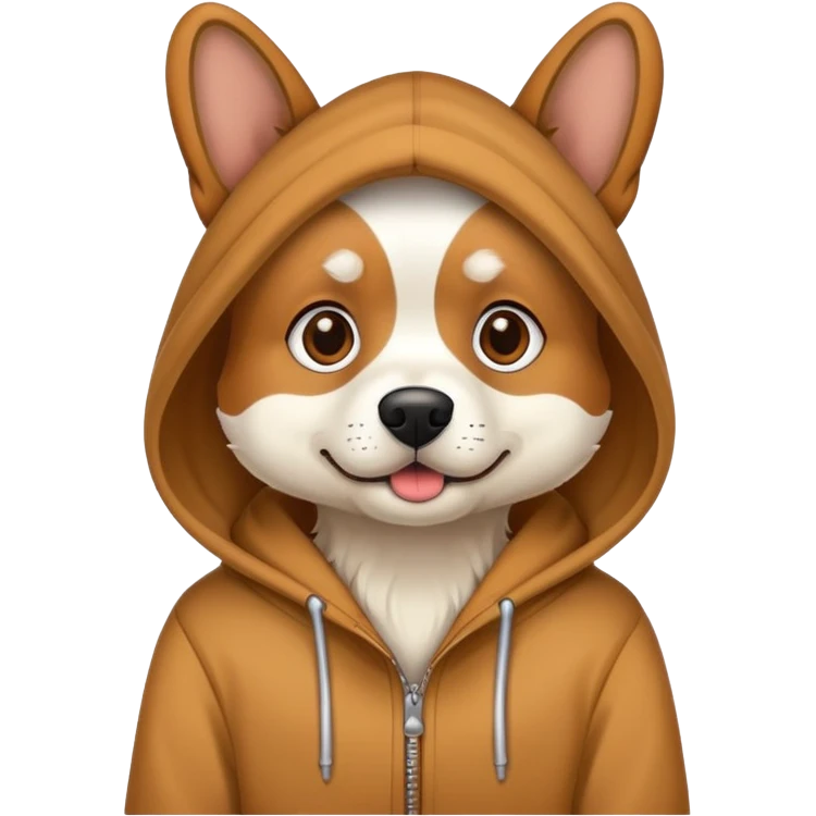 dog wearing a hoodie emoji