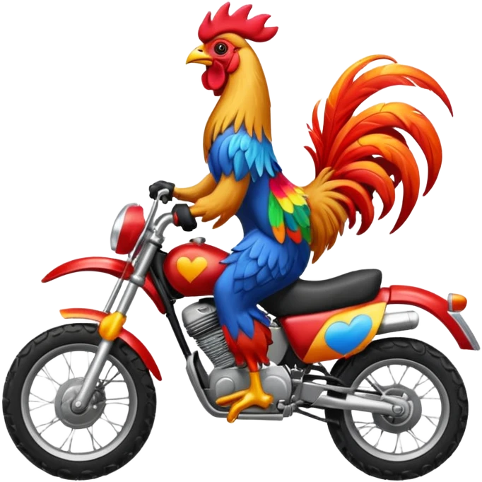 Gay rooster rider a dirt bike emoji